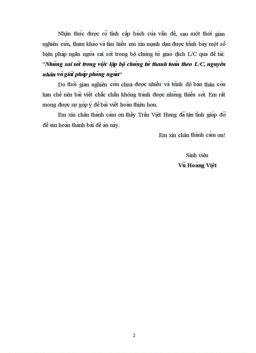 image for page Những sai sót trong việc lập bộ chứng từ thanh toán theo L C nguyên nhân và giải pháp phòng ngừa