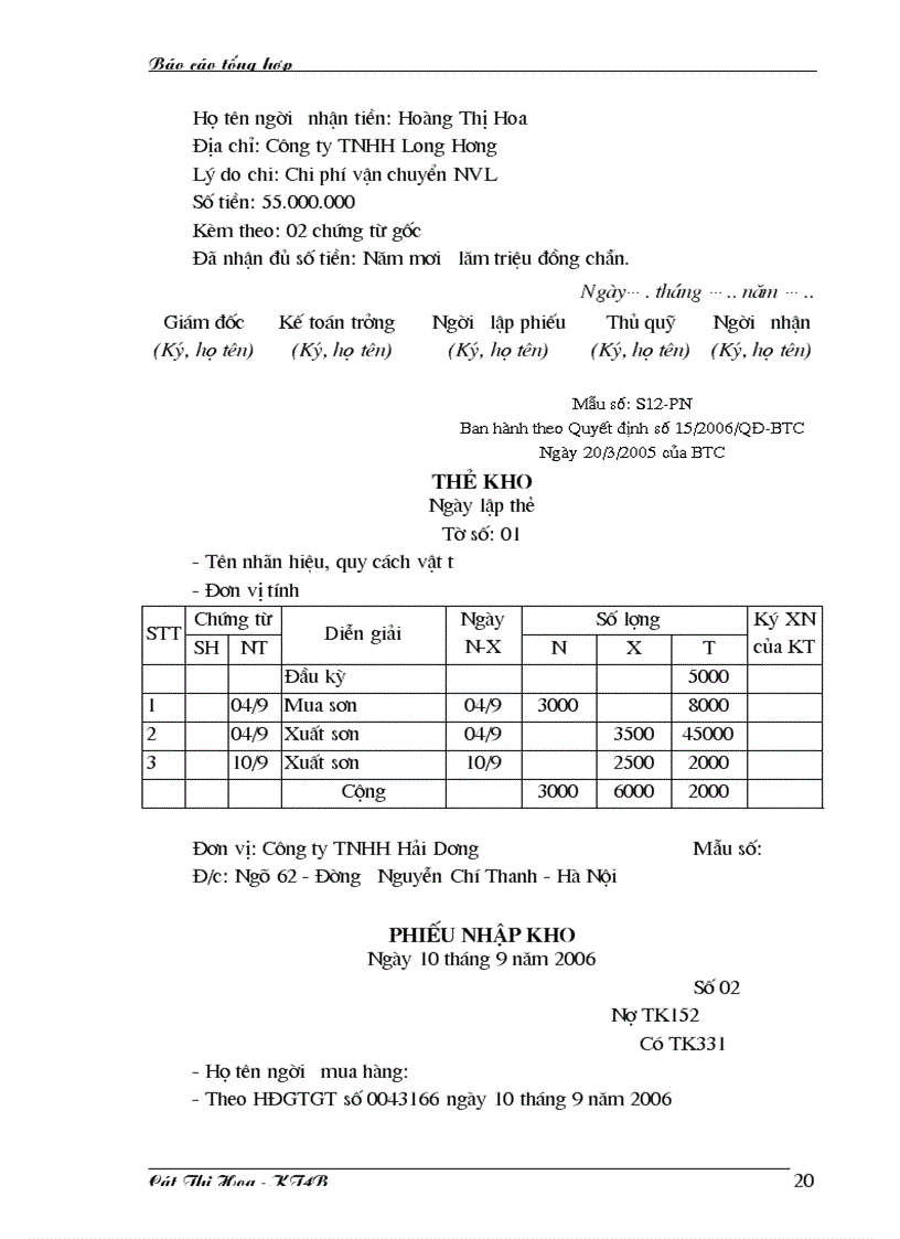 image for page Một số ý kiến nhận xét và đề xuất về công tác kế toán tại Công ty TNHH Hải Dương
