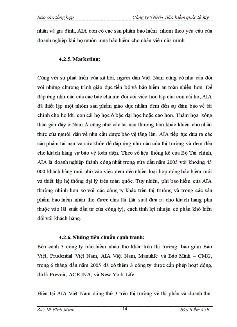 image for page Báo cáo thực tập tại Công ty TNHH Bảo hiểm quốc tế Mỹ tại Việt Nam