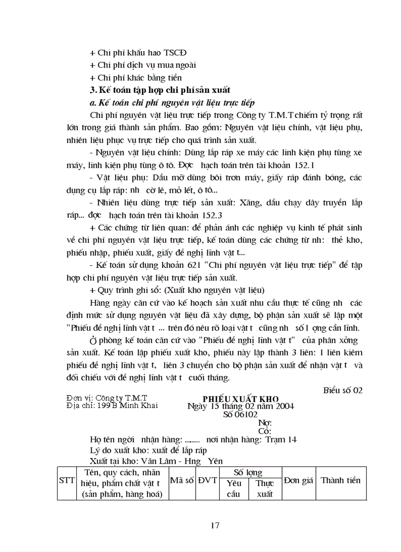 image for page Thực trạng công tác kế toán tập hợpchi phí sản xuất tính giá thành sản phẩm tại Công ty thương mại và sản xuất thiết bị vật tư giao thông vận tải