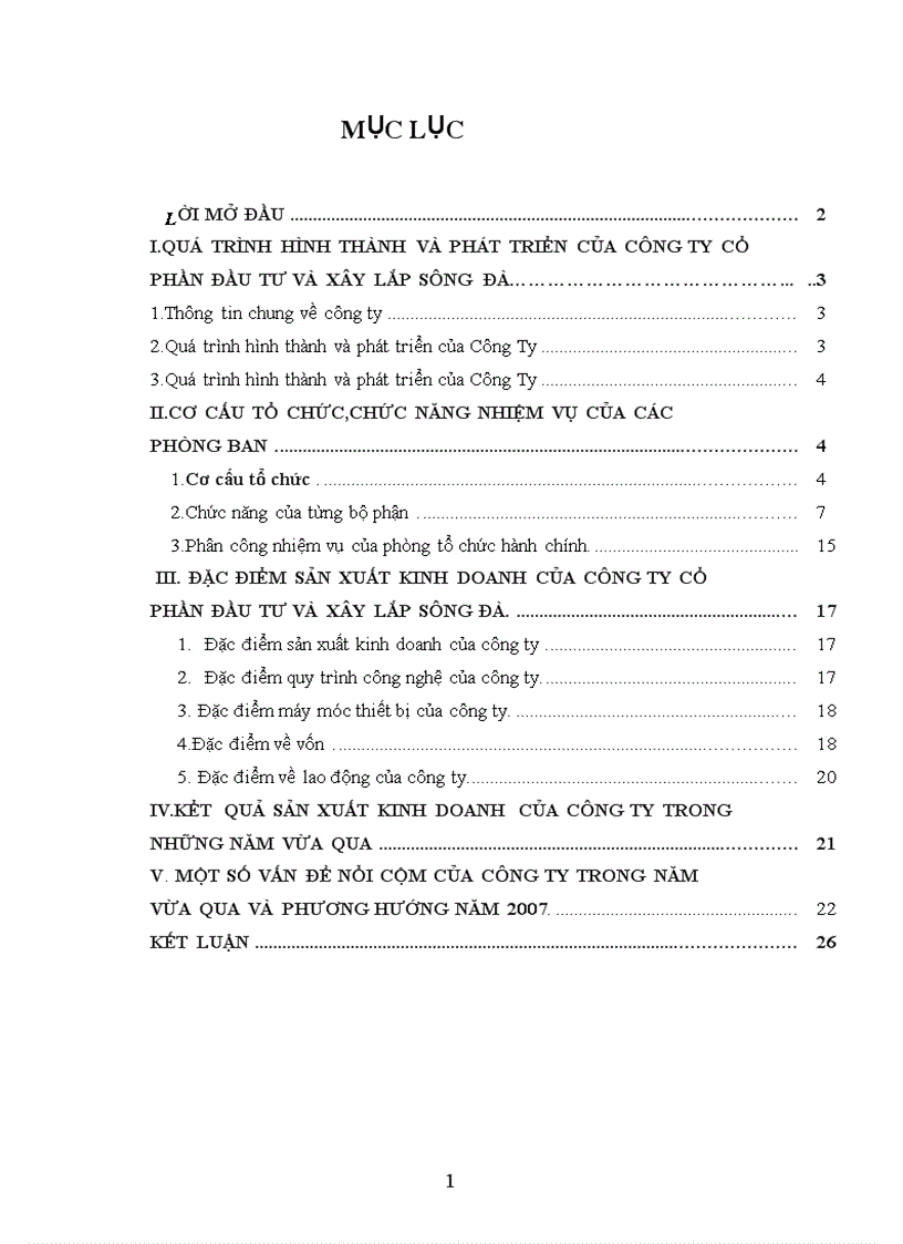 image for page Báo cáo thực tập tại Công ty cổ phần đầu tư và xây lắp Sông Đà