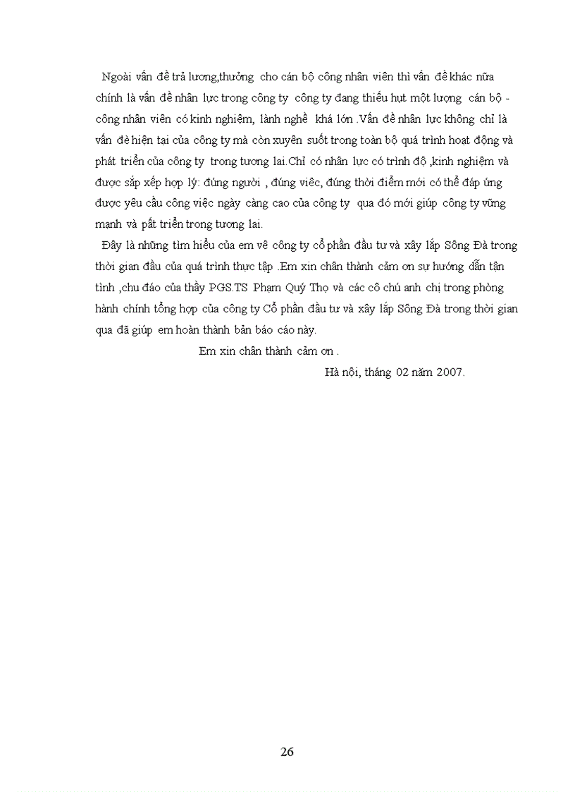 image for page Báo cáo thực tập tại Công ty cổ phần đầu tư và xây lắp Sông Đà