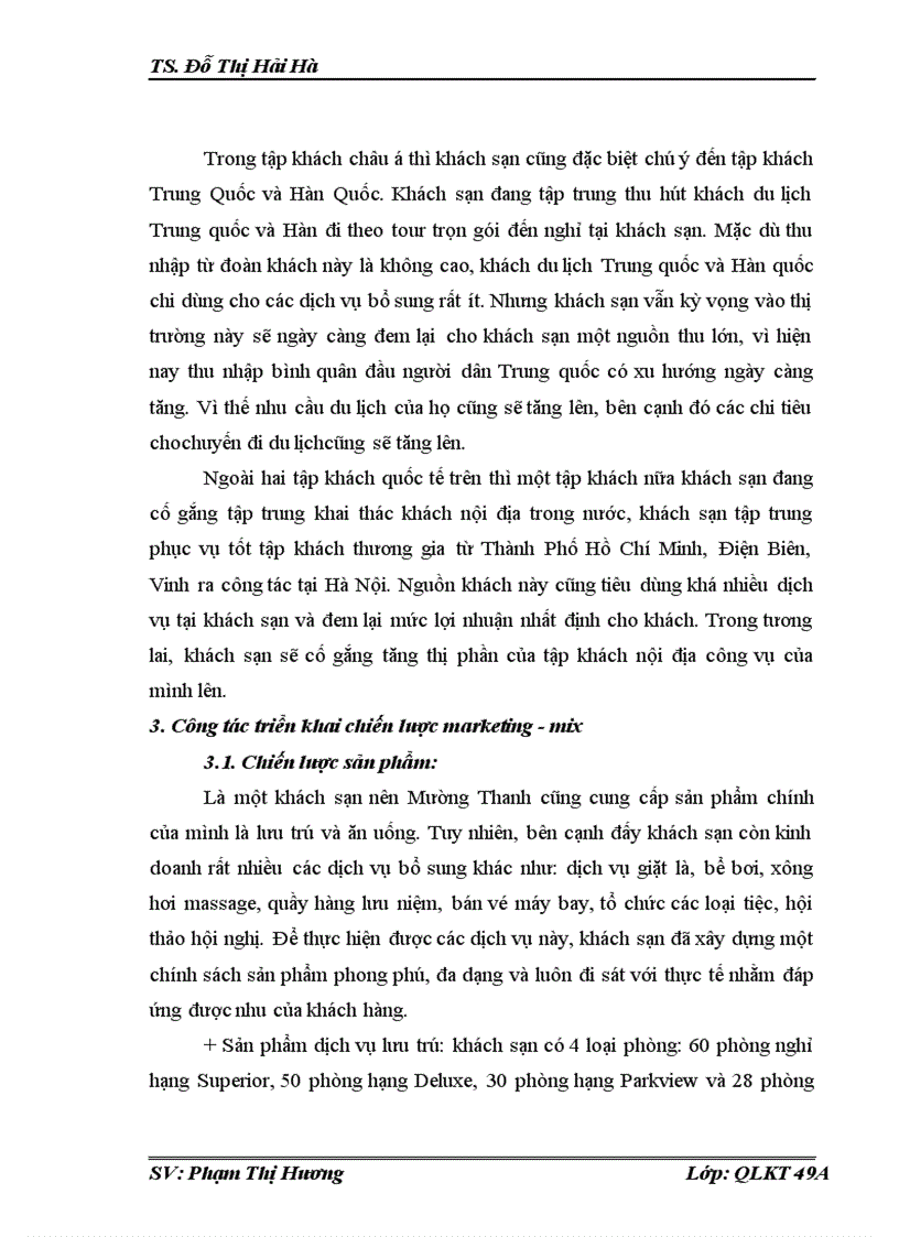 image for page Hoàn thiện hệ thống marketing mix của khách sạn mường thanh hà nội