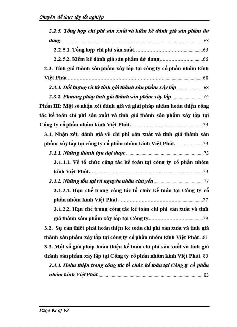 image for page Kế toán chi phí sản xuất và tính giá thành sản phẩm xây lắp tại công ty cổ phần nhôm kính Việt Phát 1