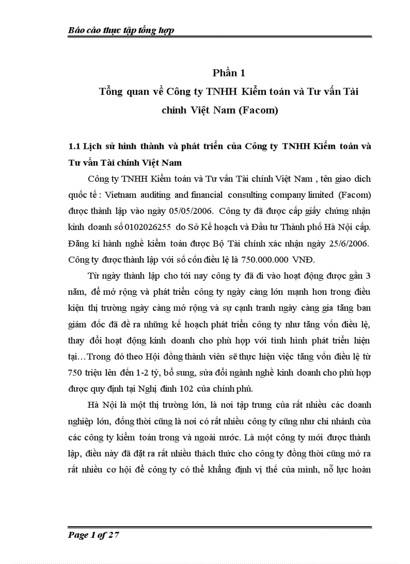 image for page Một số đánh giá chung về Công ty TNHH Kiểm toán và Tư vấn Tài chính Việt Nam Facom