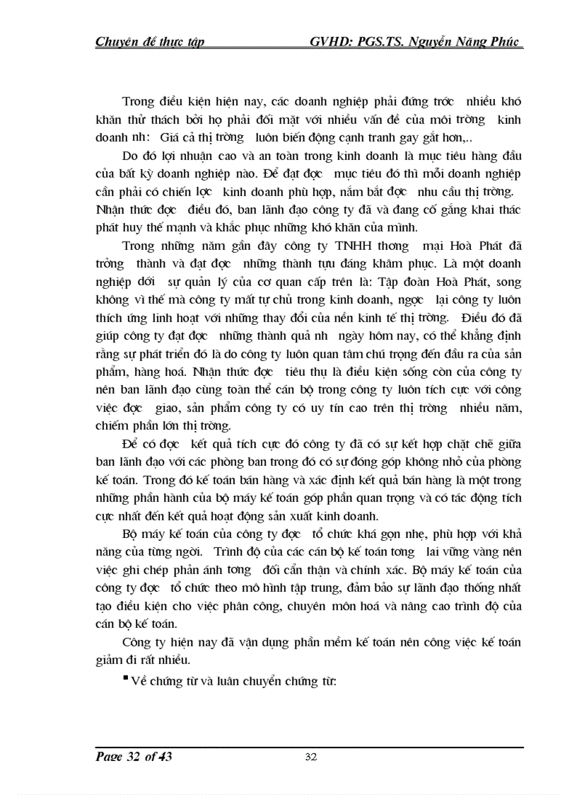 image for page Kế toán bán hàng và xác định kết quả bán hàng tại công ty TNHH thương mại Hoà Phát 1