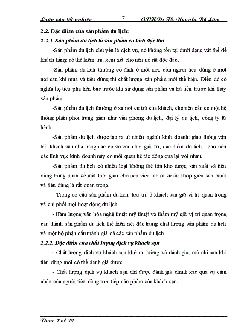 image for page Thực trạng và giải pháp nâng cao chất lượng sản phẩm tại khách sạn Sông Lô 1