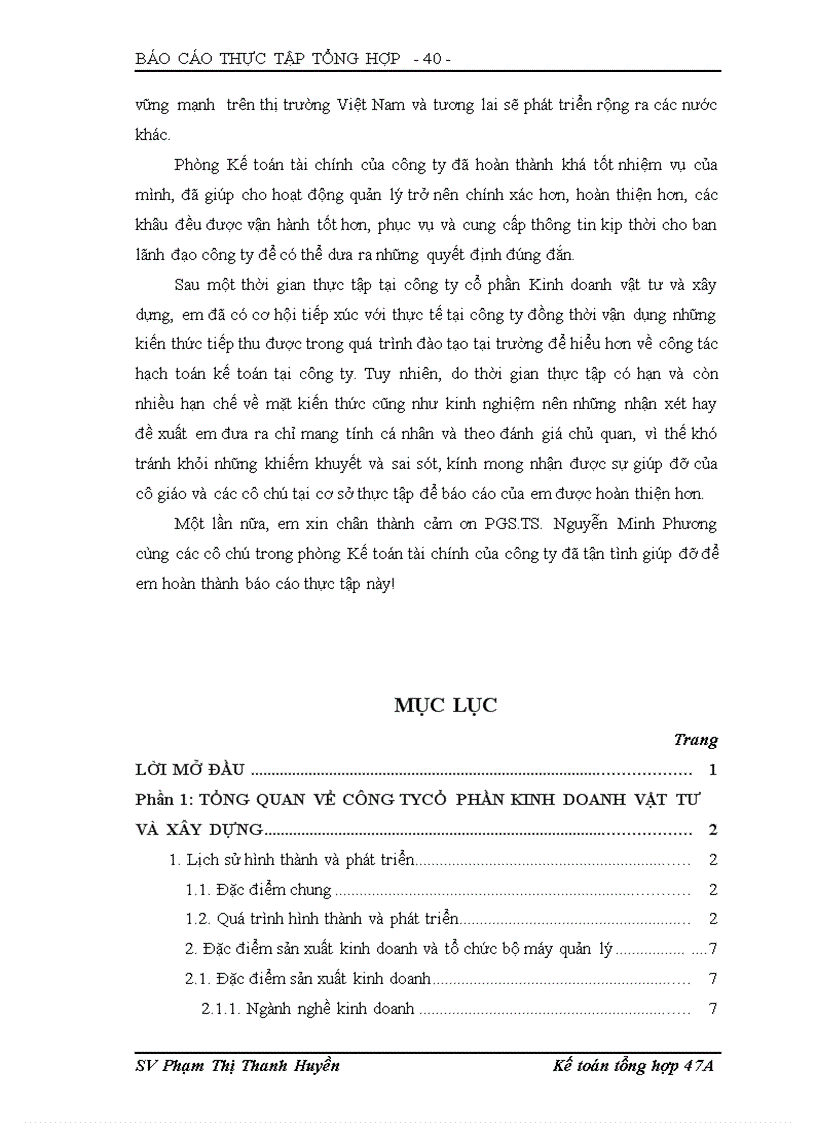 image for page Đặc điểm tổ chức công tác kế toán tại công ty cổ phần Kinh doanh vật tư và xây dựng 1