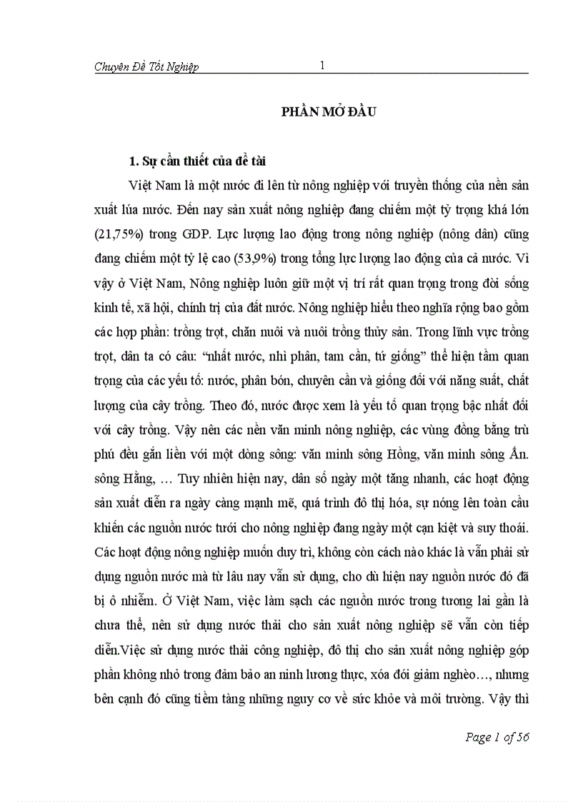 image for page Đánh giá hiệu quả của việc sử dụng nước thải từ sông Tô Lịch trong sản xuất rau tại thôn Bằng B Hoàng Liệt Hoàng Mai