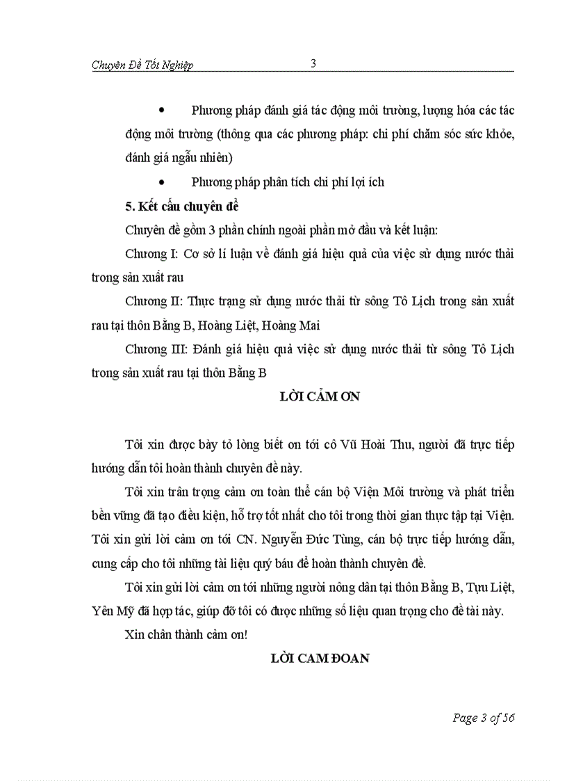 image for page Đánh giá hiệu quả của việc sử dụng nước thải từ sông Tô Lịch trong sản xuất rau tại thôn Bằng B Hoàng Liệt Hoàng Mai