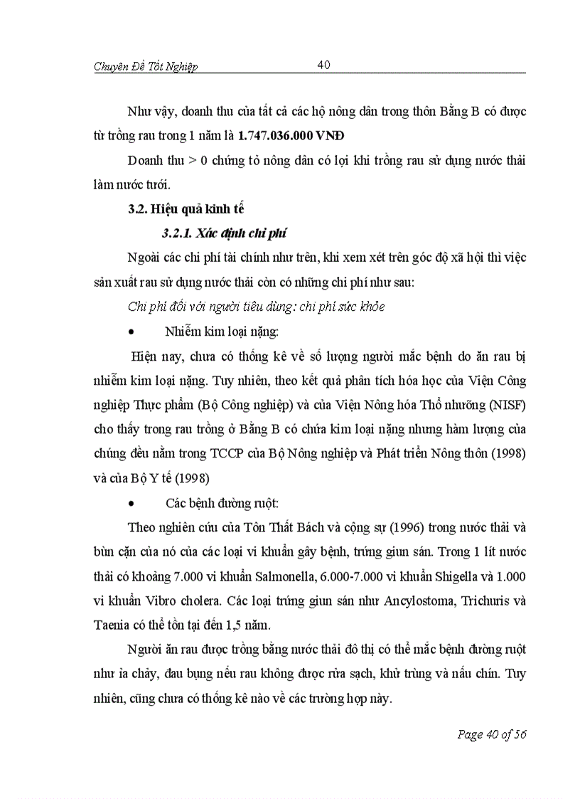 image for page Đánh giá hiệu quả của việc sử dụng nước thải từ sông Tô Lịch trong sản xuất rau tại thôn Bằng B Hoàng Liệt Hoàng Mai