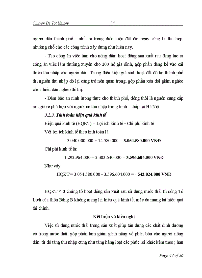 image for page Đánh giá hiệu quả của việc sử dụng nước thải từ sông Tô Lịch trong sản xuất rau tại thôn Bằng B Hoàng Liệt Hoàng Mai