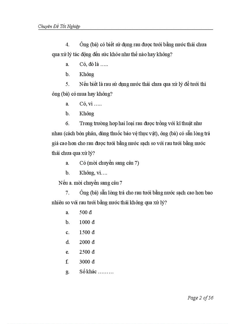 image for page Đánh giá hiệu quả của việc sử dụng nước thải từ sông Tô Lịch trong sản xuất rau tại thôn Bằng B Hoàng Liệt Hoàng Mai