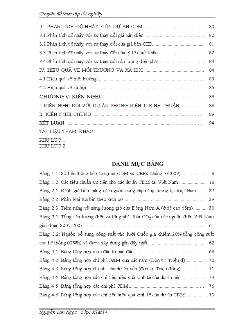 image for page Đánh giá hiệu quả dự án đầu tư xây dựng công trình Phong điện 1 Bình Thuận theo Cơ chế phát triển sạch