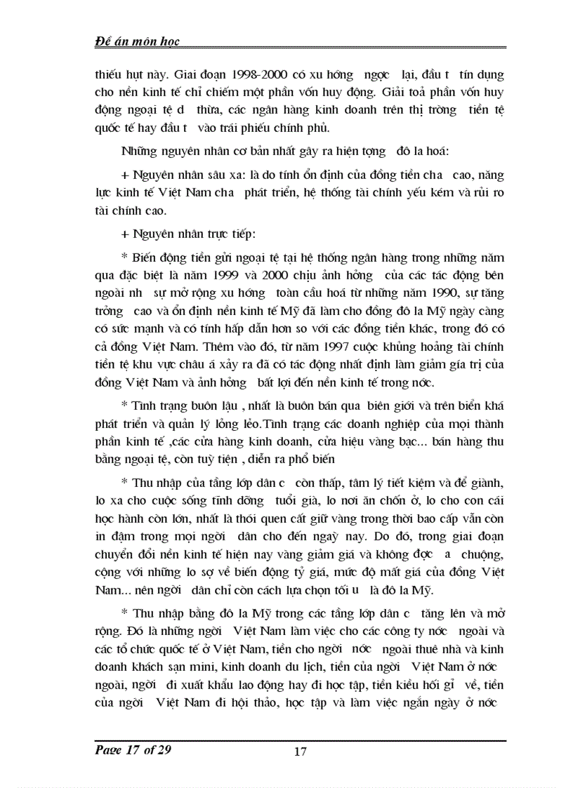 image for page Ảnh hưởng của tình trạng đô la hoá đối với nền kinh tế Việt Nam nguyên nhân và giải pháp khắc phục