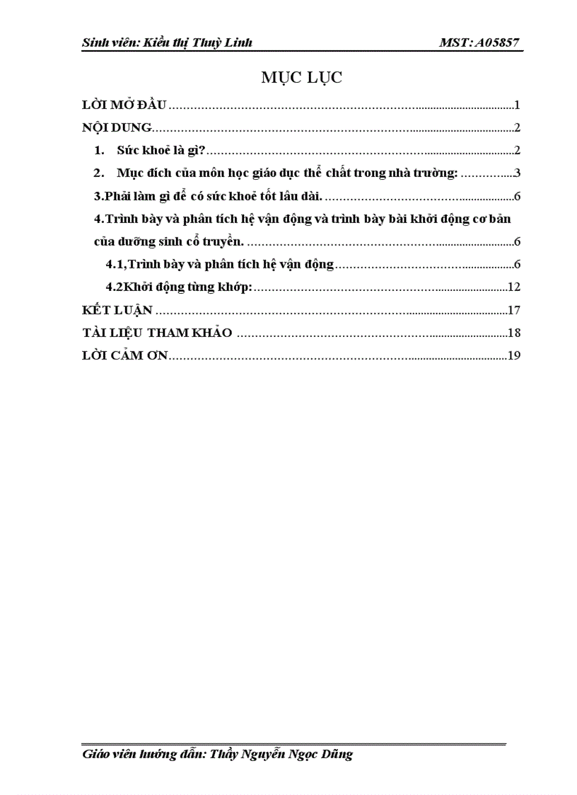 image for page Trình bày và phân tích hệ vận động và trình bày bài khởi động cơ bản của dưỡng sinh cổ truyền