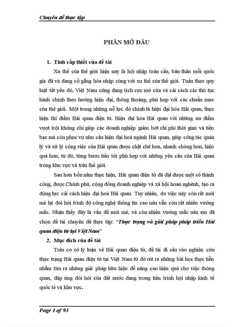 Thực trạng và giải pháp pháp triển Hải quan điện tử tại Việt Nam 1