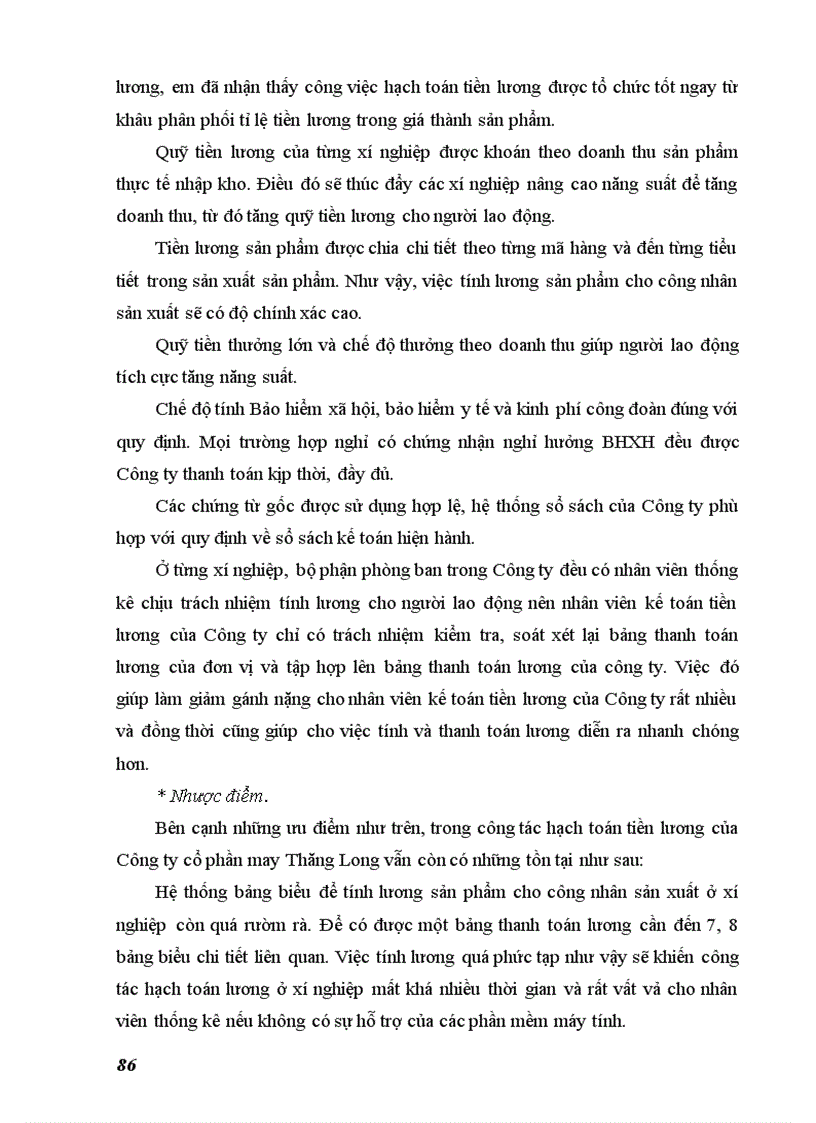 image for page Thực tế kế toán tiền lương và các khoản trích theo lương tại công ty cổ phần may thăng long 1