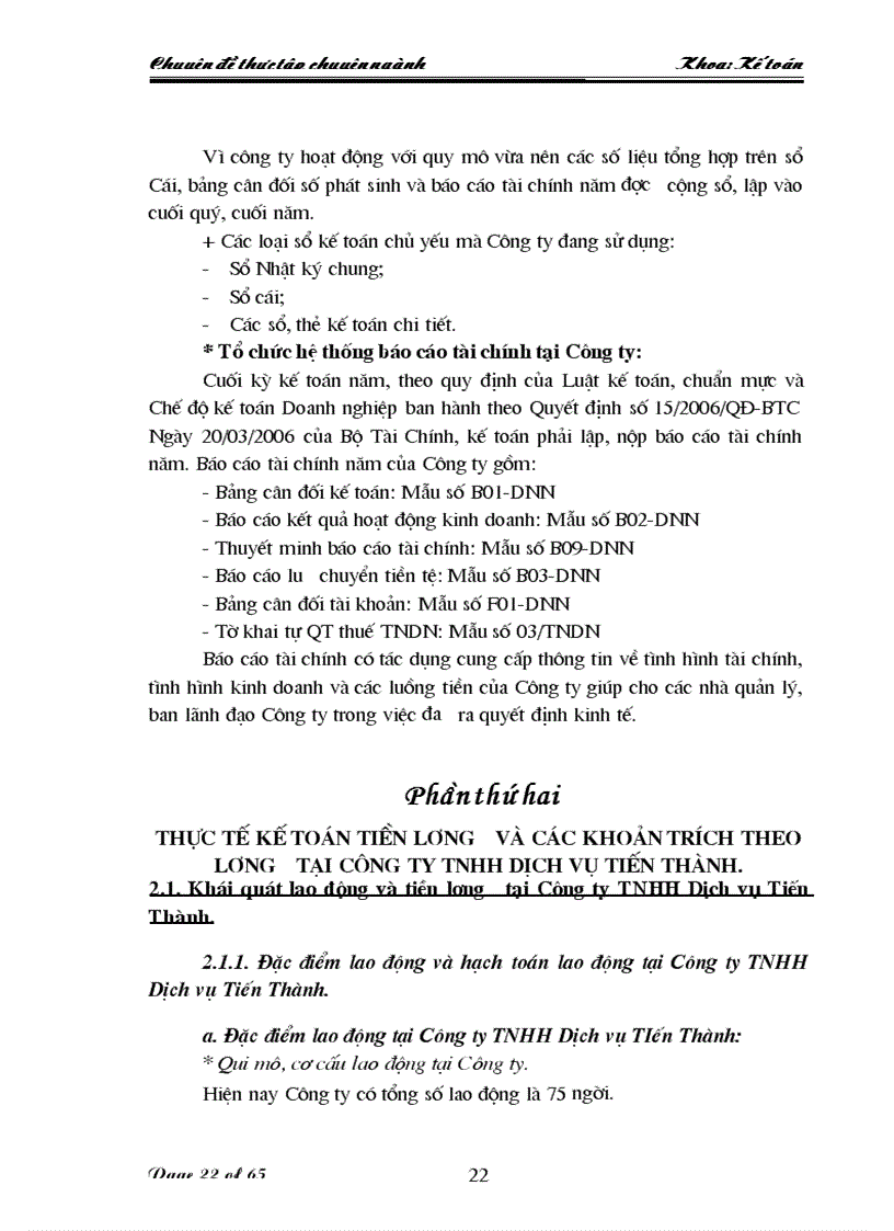image for page Hoàn thiện kế toán tiền lương và các khoản trích theo lương tại Công ty Trách Nhiệm Hữu Hạn Dịch vụ Tiến Thành 1