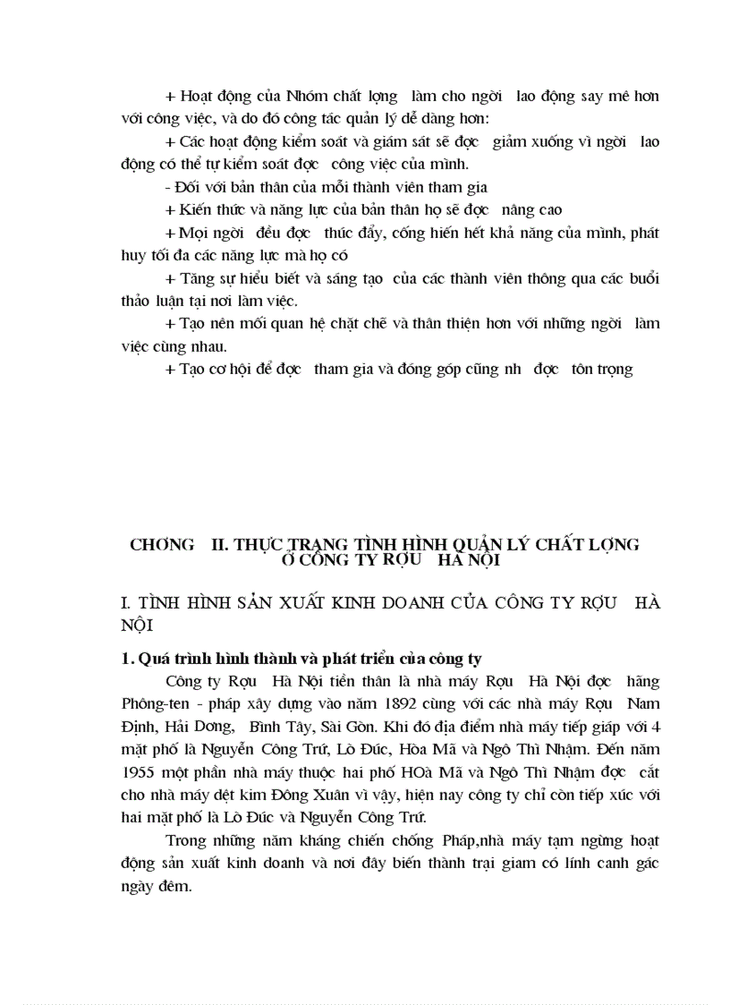 image for page Phân tích thực trạng tình hình quản lý chất lượng của Công ty Rượu Hà Nội