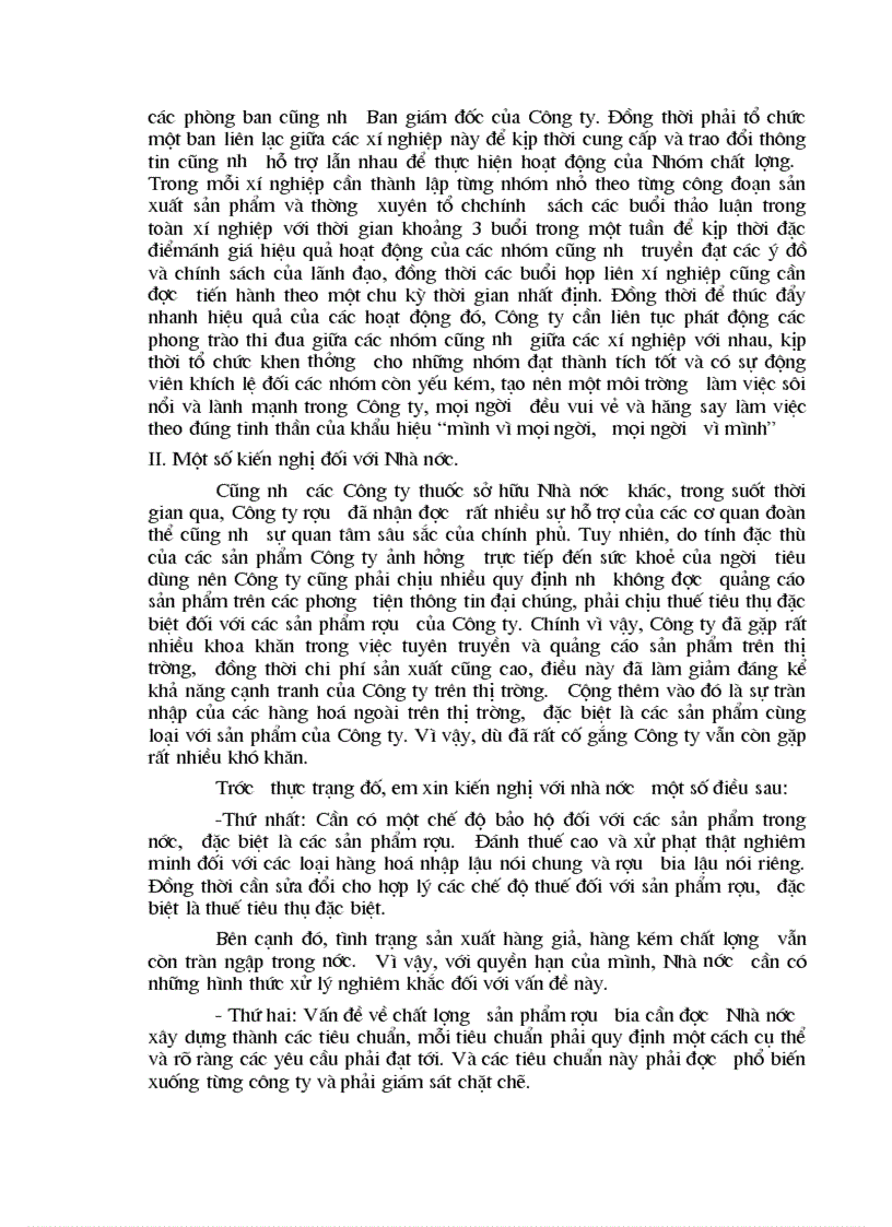 image for page Phân tích thực trạng tình hình quản lý chất lượng của Công ty Rượu Hà Nội