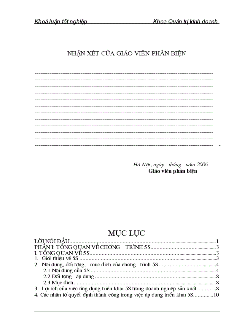 image for page Thực trạng quản lý chất lượng và việc triển khai chương trình 5S tại Công ty CP Thiết bị Bưu điện NM2