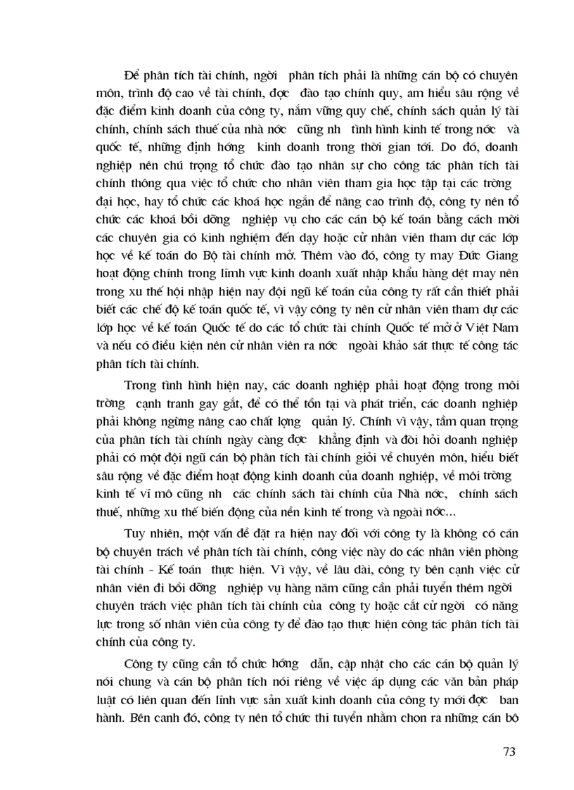 image for page Ứng dụng phương pháp tỷ số và so sánh vào phân tích tài chính tại công ty may Đức Giang