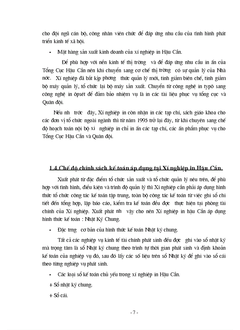 image for page Hoạt động sản xuất kinh doanh của xí nghiệp in Hậu cần