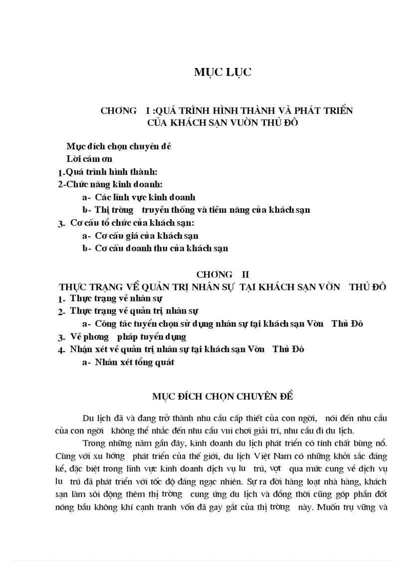 image for page Thực trạng về quản trị nhân sự tại khách sạn vườn thủ đô 1