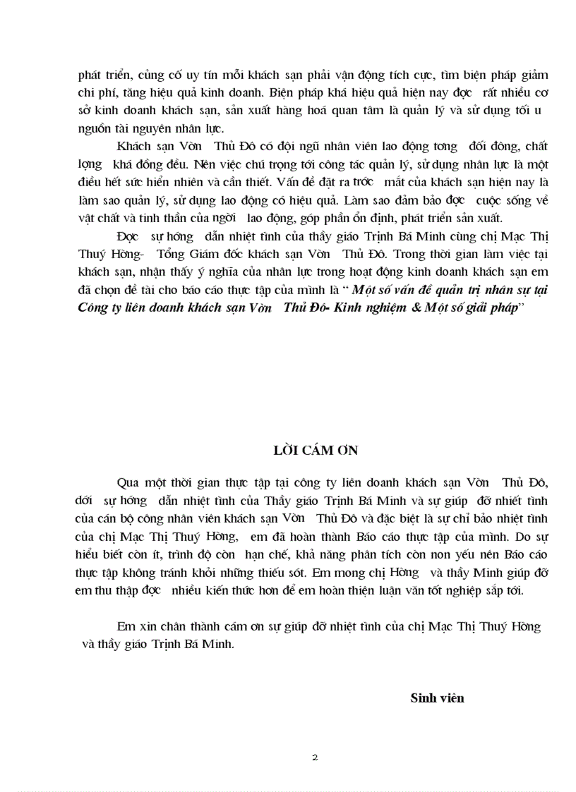 image for page Thực trạng về quản trị nhân sự tại khách sạn vườn thủ đô 1