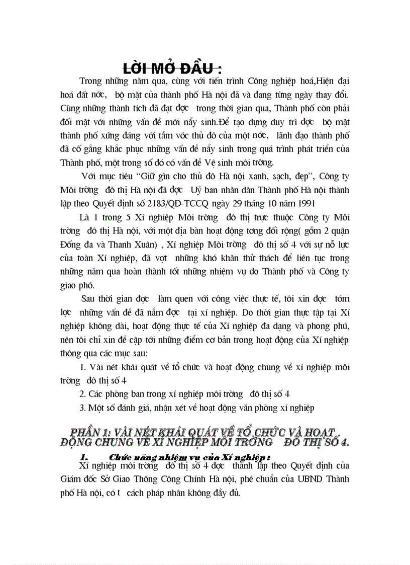 image for page Tổ chức và hoạt động chung về xí nghiệp môi trường đô thị số 4