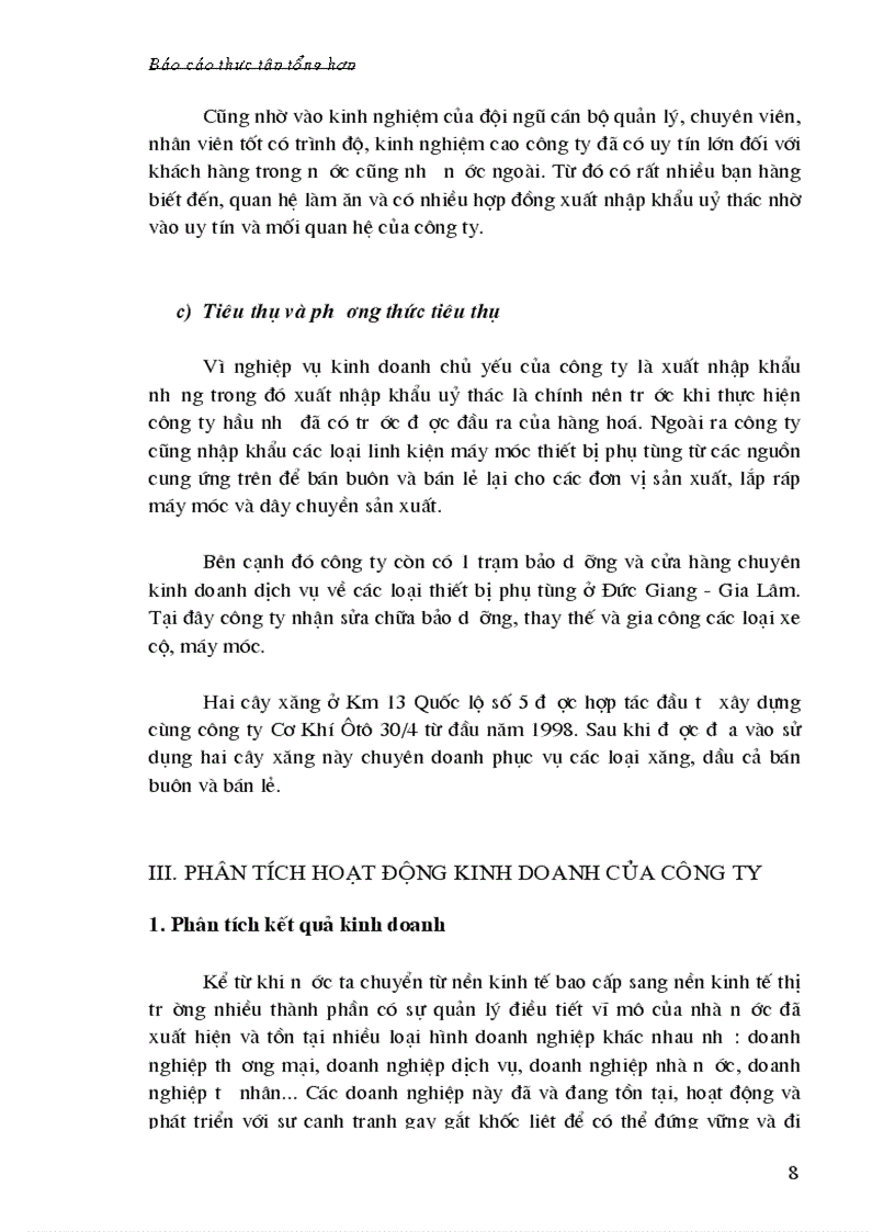 image for page Phân tích hoạt động kinh doanh của công ty Thiết bị phụ tùng và Xăng dầu