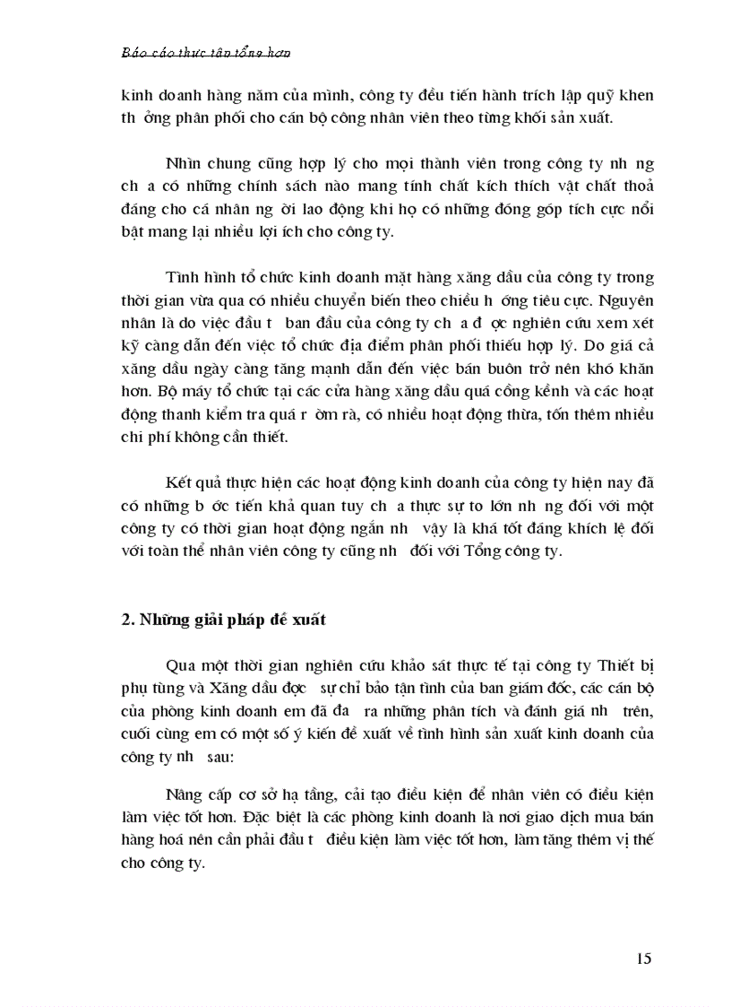 image for page Phân tích hoạt động kinh doanh của công ty Thiết bị phụ tùng và Xăng dầu