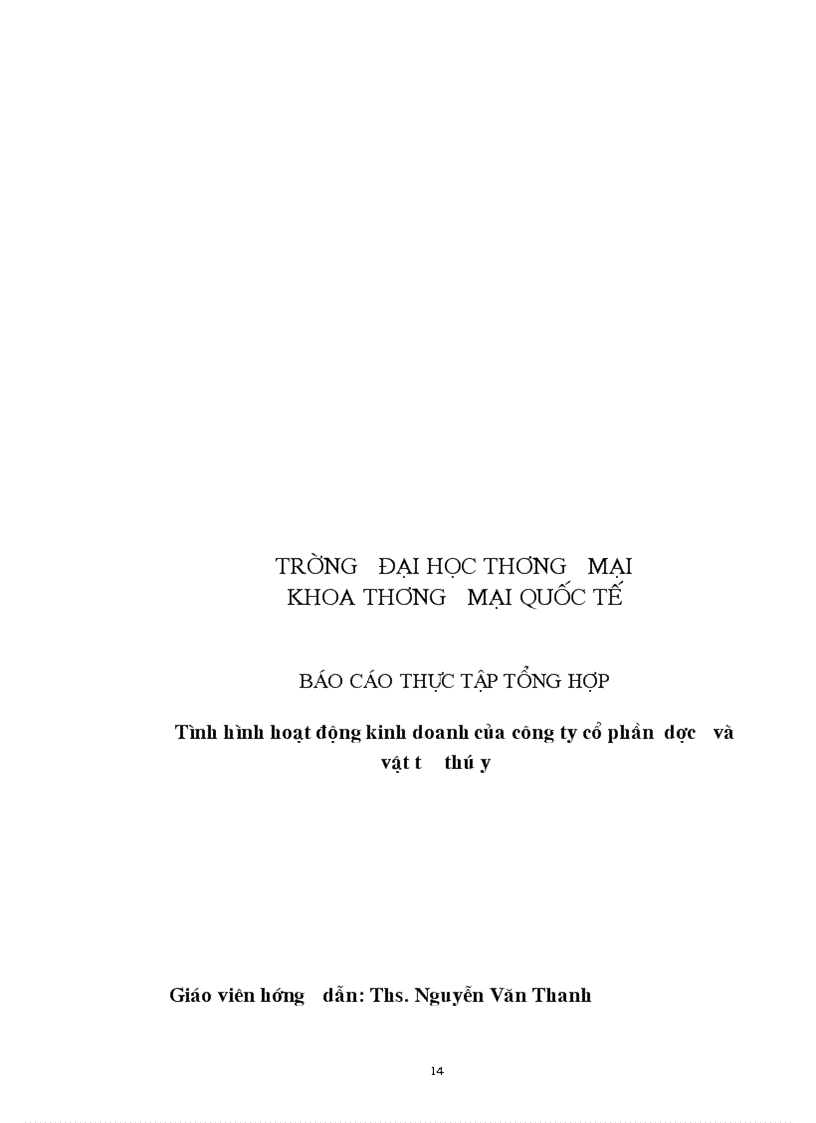 image for page Thực trạng kinh doanh của Công ty cổ phần Dược và vật tư thú y HANVET