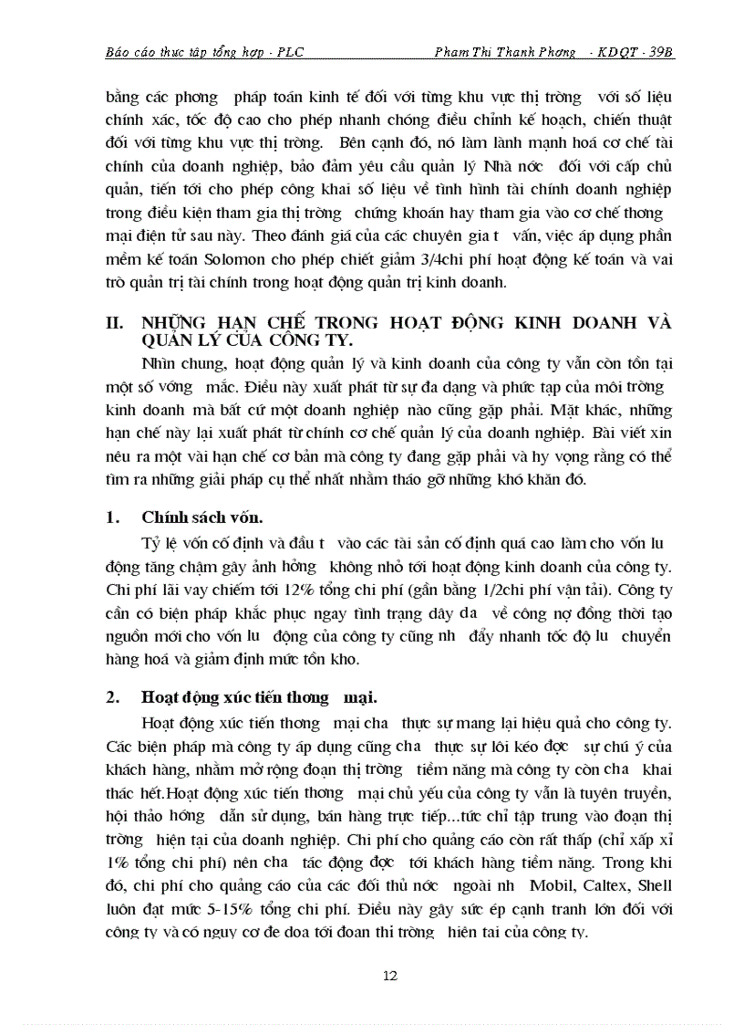 image for page Thực trạng hoạt động kinh doanh quản lý của công ty Hoá dầu Petrolimex 1