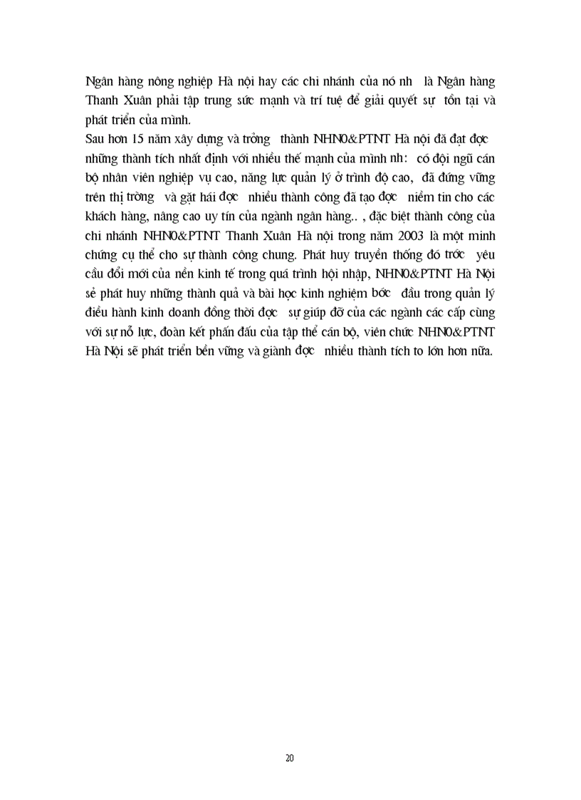 image for page Cơ cấu tổ chức và tình hình hoạt động kinh doanh của chi nhánh NHN0 PTNT Quận Thanh Xuân