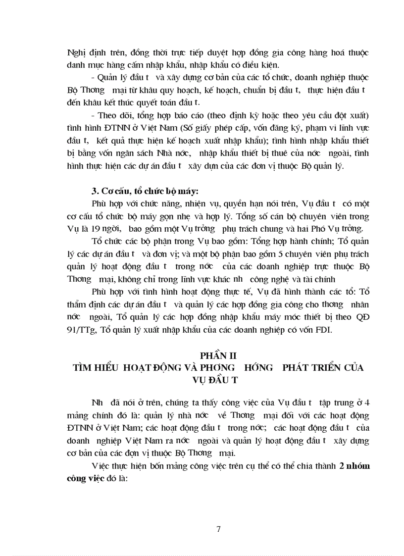 image for page Khái quát về cơ cấu tổ chức chức năng nhiệm vụ và phương hướng hoạt động của Bộ Thương mại và Vụ đầu tư