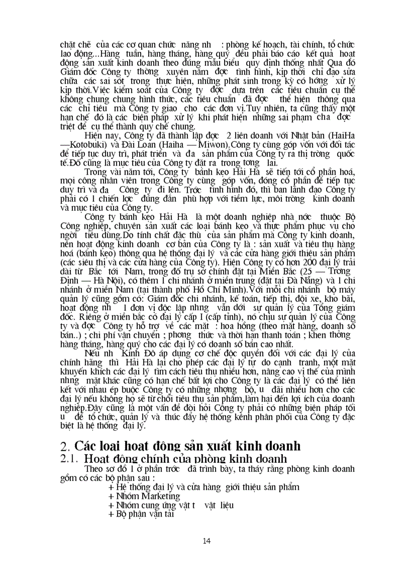 image for page Hoạt động sản xuất kinh doanh của Công ty bánh kẹo Hải Hà