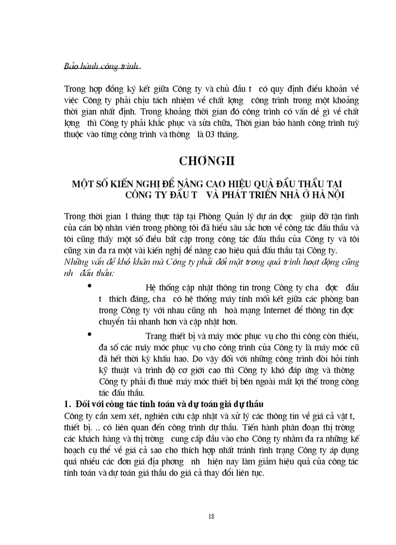 image for page Tình hình đấu thầu tại Công ty Đầu Tư và phát triển nhà ở Hà Nội