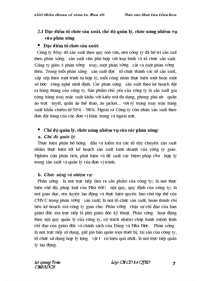 image for page Giới thiệu chung về công ty may 40