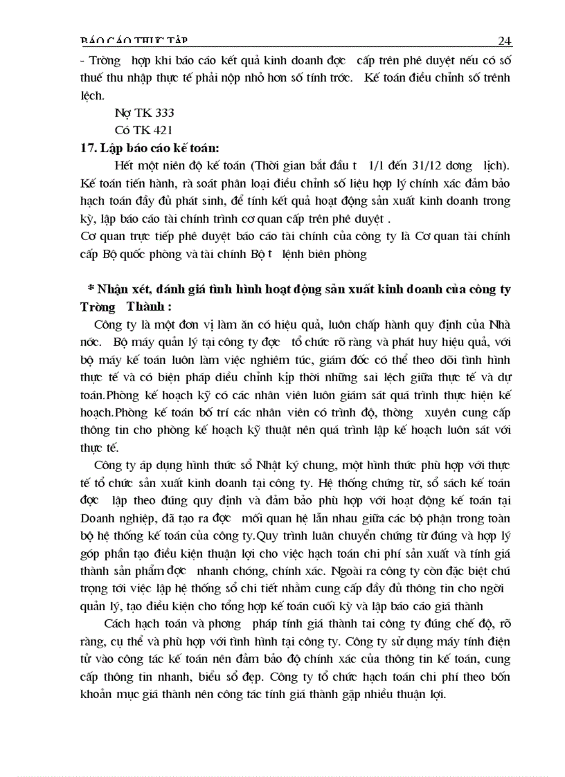 image for page Tình hình hạch toán các nghiệp vụ kế toán tại công ty trường thành