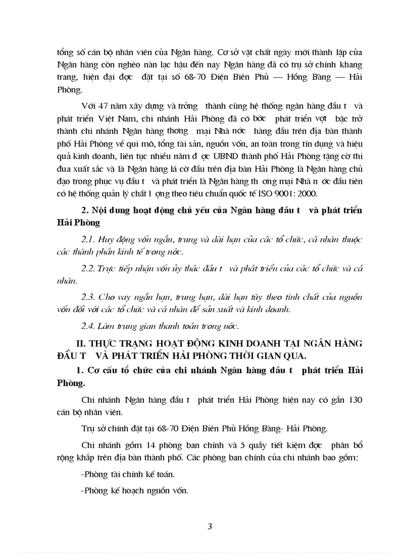 image for page Tình hình hoạt động kinh doanh của Chi nhánh Ngân hàng Đầu tư và Phát triển Hải Phòng