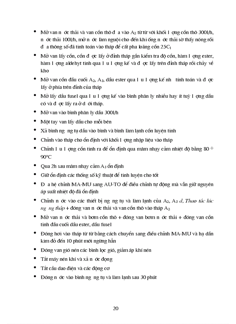 image for page Quy trình công nghệ sản xuất cồn tại công ty rượu Hà Nội