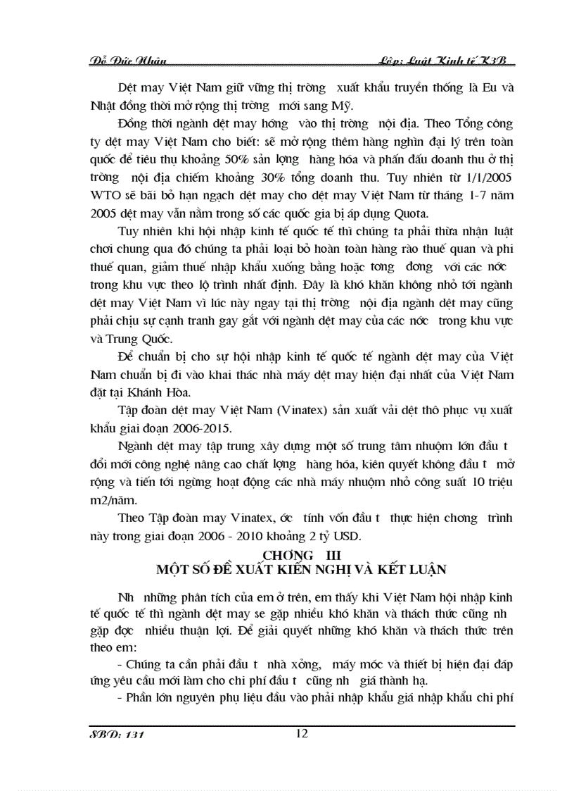 image for page Hiệp định về các biện pháp đầu tư liên quan đến thương mại và hiệp định dệt may và những vấn đề đặt ra với Việt Nam