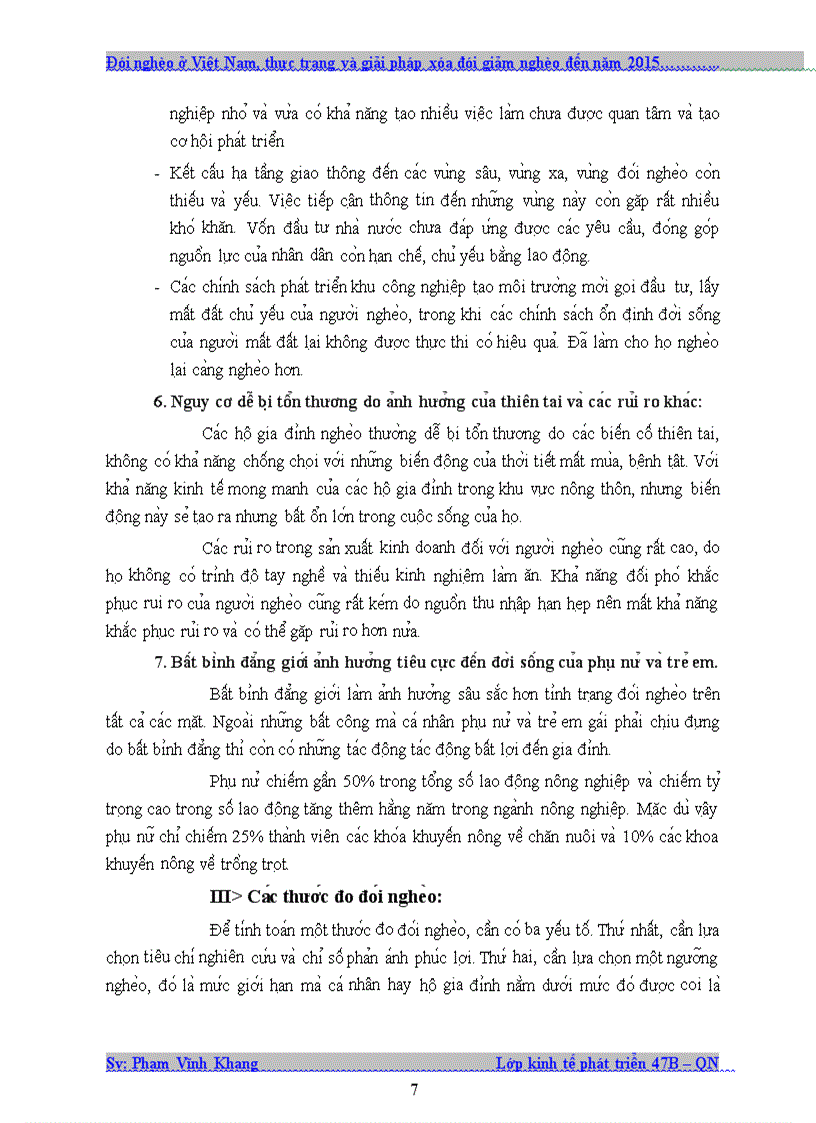 image for page Đói nghèo ở Việt Nam thực trạng và giải pháp xóa đói giảm nghèo đến năm 2015