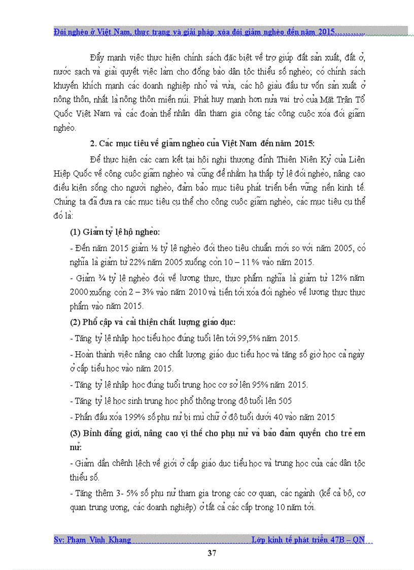 image for page Đói nghèo ở Việt Nam thực trạng và giải pháp xóa đói giảm nghèo đến năm 2015