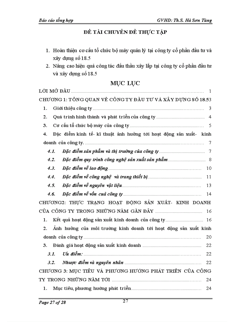 image for page Báo cáo tổng hợp tại Công ty cổ phần đầu tư và xây dựng số 18 5