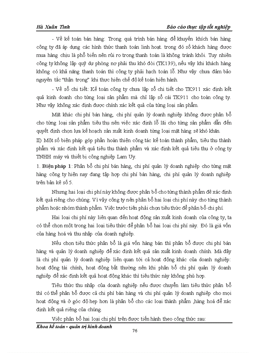 image for page Thực trạng về công tác kế toán thành phẩm tiêu thụ thành phẩm và xác định kết quả tiêu thụ ở công ty TNHH máy và thiết bị công nghiệp Lam Uy