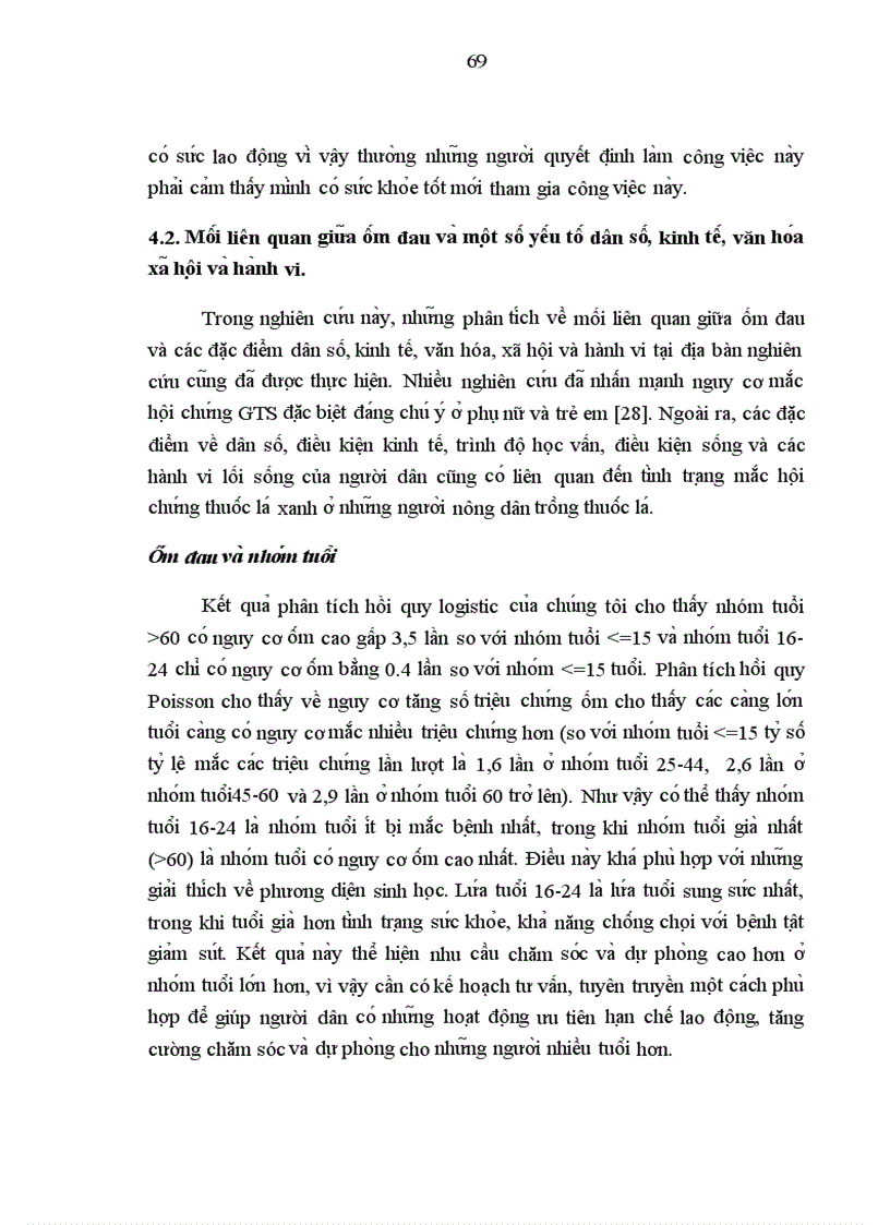 image for page Thực trạng ốm đau của người dân tại 2 xã có và không trồng và chế biến thuốc lá tại huyện Võ Nhai tỉnh Thái Nguyên