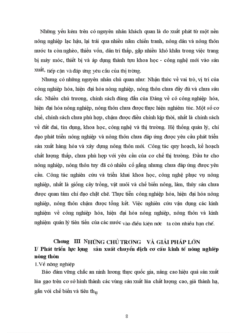 image for page Thực trạng của công nghiệp hoá hiện đại hoá nông nghiệp nông thôn của nước ta hiện nay và giải pháp để thực hiện CNH HĐH nông nghiệp nông thôn ở nước ta hiện nay